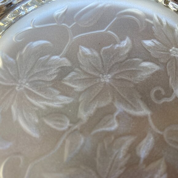 Princess House Pointsetta /Salad Dessert Plates FANTASIA CRYSTAL Set of 4 - Picture 5 of 6